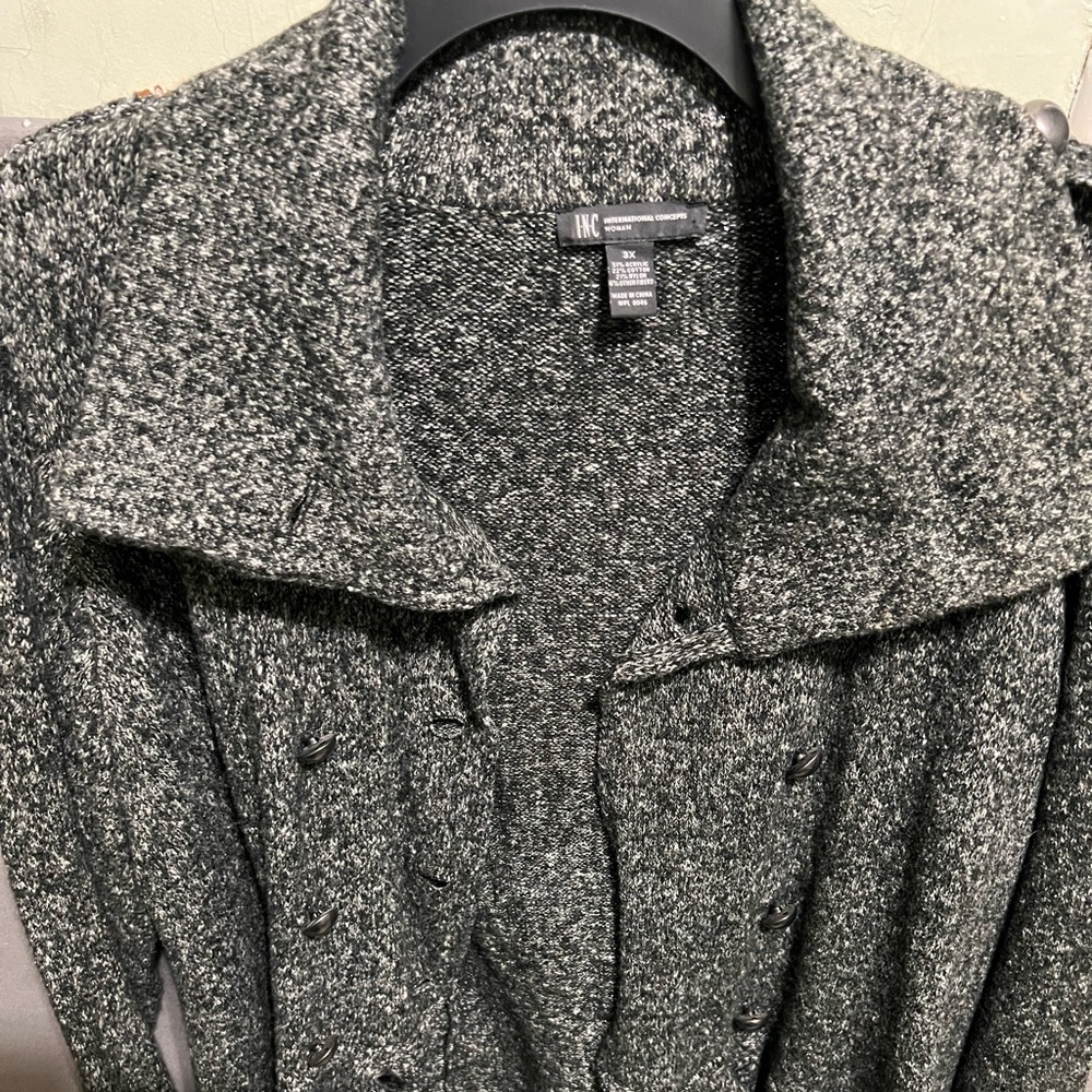 INC for Macy's Gray Double-Breasted Sweater Lot 3